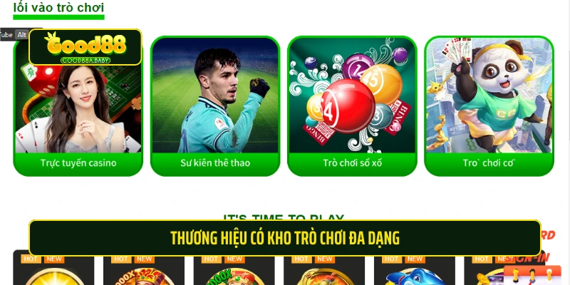 Thương hiệu có kho trò chơi đa dạng